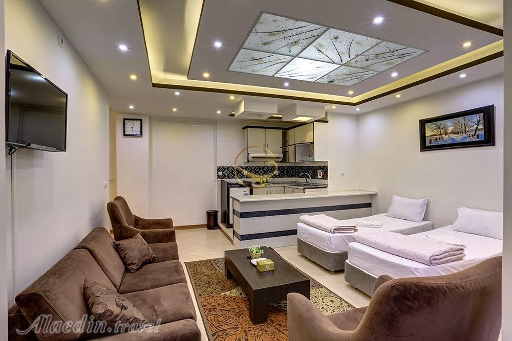 اتاق 3 تخته هتل آپارتمان 4 ستاره پدرام سرعین | علاءالدین تراول