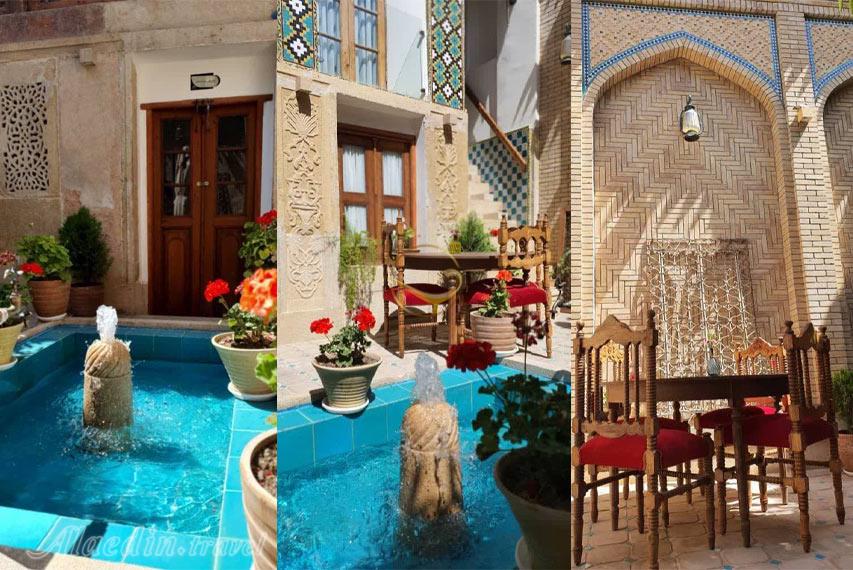 نمای حیاط اقامتگاه بوم گردی والاد شیراز | علاالدین تراول