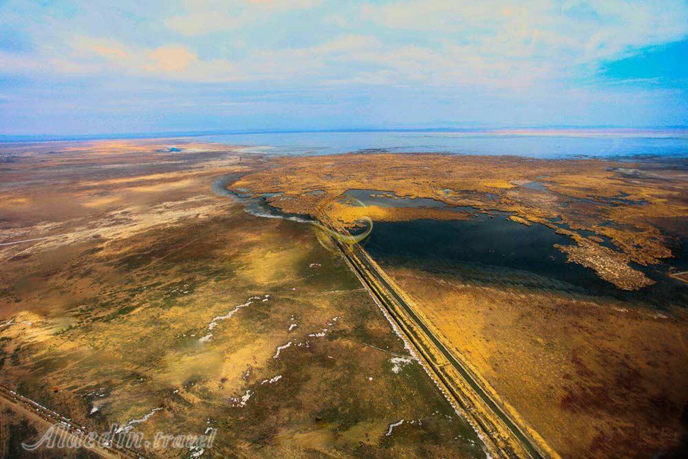 نمای هوایی تالاب کویری میقان در اراک | علاءالدین تراول