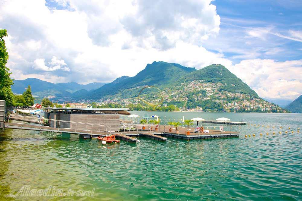 دریاچه لوگانو در تیچینو در سوئیس | علاءالدین تراول