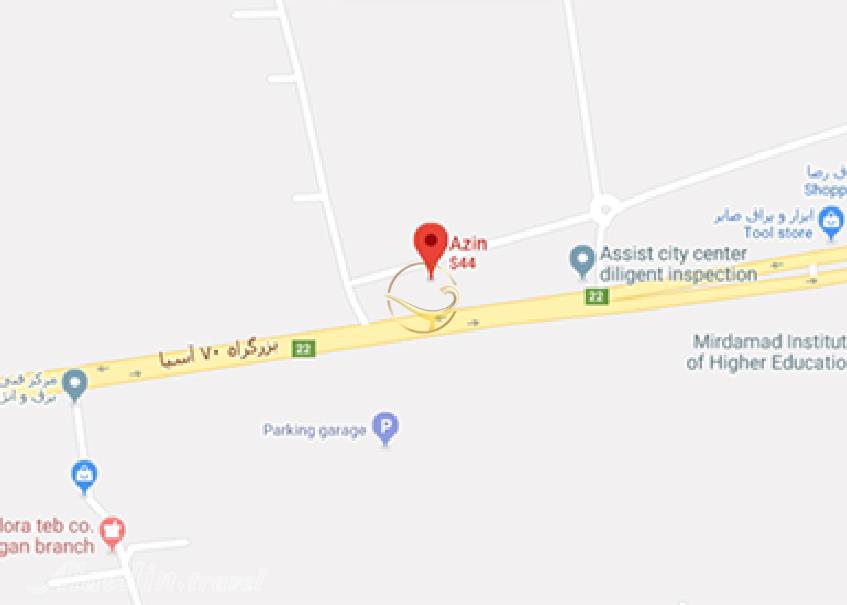 نمای سالن رویا هتل آذین گرگان روی نقشه