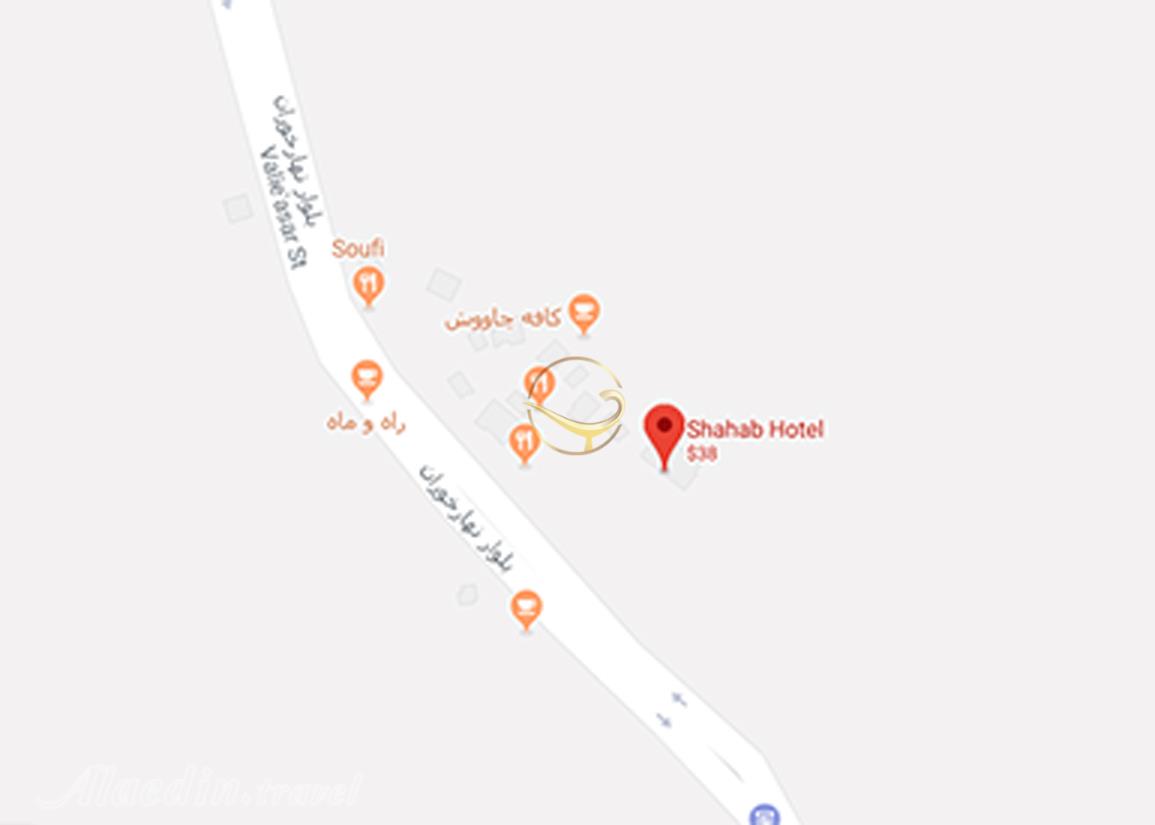 نمای سالن یک هتل شهاب گرگان روی نقشه