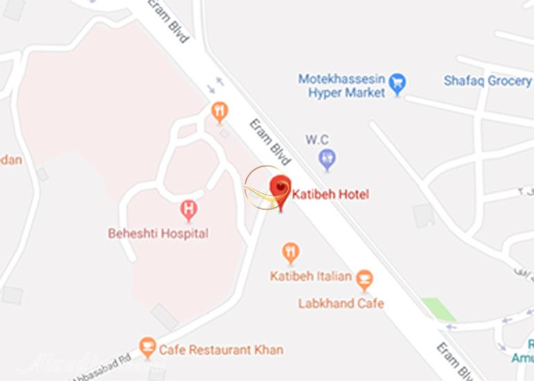 نمای سالن چشم انداز هتل کتیبه همدان روی نقشه