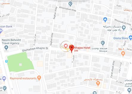 نمای سالن همایش هتل خواجو اصفهان روی نقشه