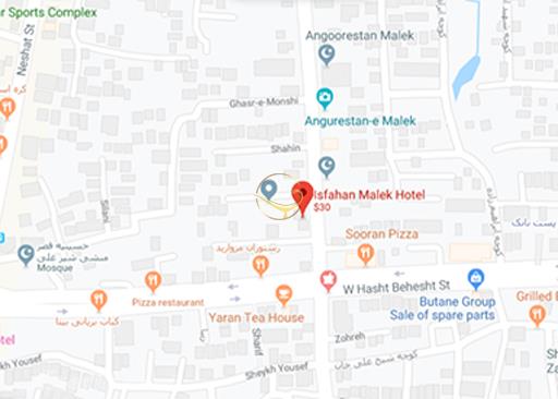 نمای سالن 1 هتل ملک اصفهان روی نقشه