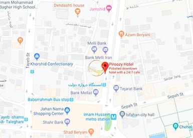 نمای سالن کنفرانس هتل پیروزی اصفهان روی نقشه