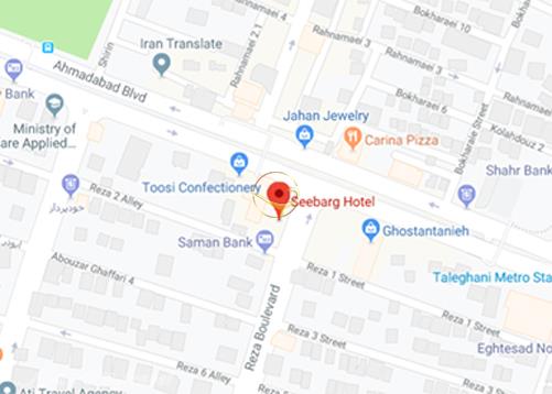 نمای سالن لوتوس هتل سی برگ روی نقشه