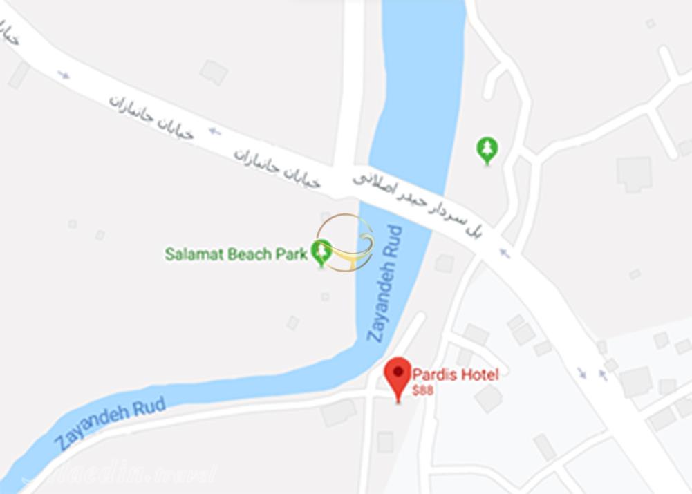 نمای سالن ترنج هتل پردیس مبارکه روی نقشه