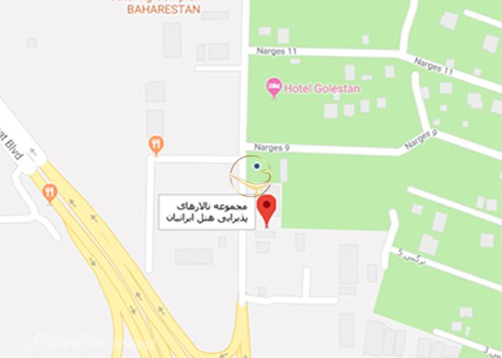 نمای سالن مجلل یک هتل ایرانیان قزوین روی نقشه