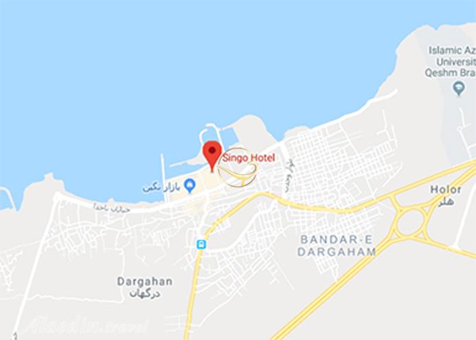 نمای سالن مردمک هتل سینگو قشم روی نقشه