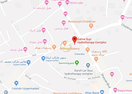 نمای سالن کنفرانس هتل قهوه سویی سرعین روی نقشه