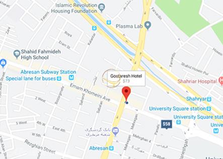 نمای سالن آمفی تئاتر هتل گسترش تبریز روی نقشه