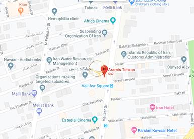 نمای سالن کنفرانس هتل آرامیس تهران روی نقشه