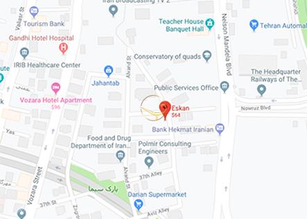 نمای سالن همایش هتل اسکان الوند تهران روی نقشه