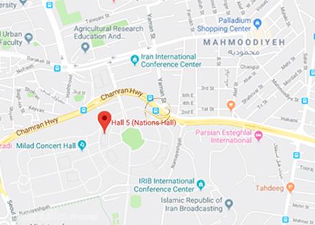 نمای سالن مذاکره سالن 5 نمایشگاه بین المللی تهران روی نقشه