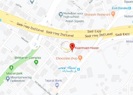 نمای سالن آشیان کارمان روی نقشه