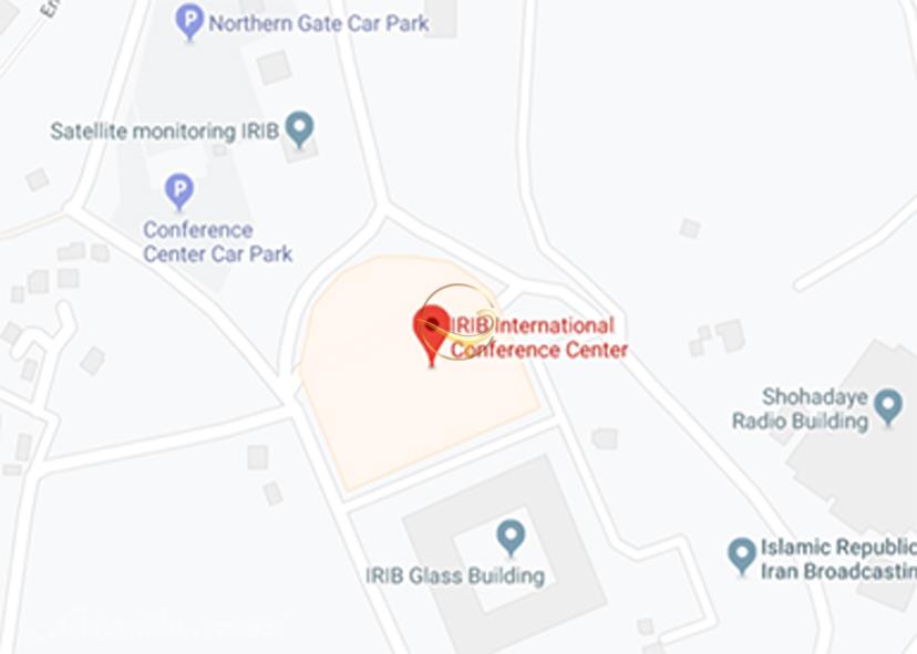 نمای سالن مذاکرات یک مجموعه بین‌المللی صدا و سیما تهران روی نقشه