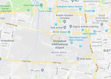 نمای سالن همایش CIP فرودگاه مهرآباد روی نقشه