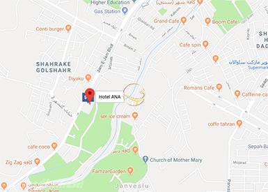 نمای سالن A هتل آنا ارومیه روی نقشه