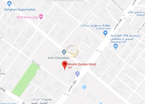 نمای سالن کنفرانس هتل باغ مشیرالممالک یزد روی نقشه